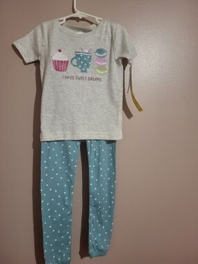 Carter's Gray Tee & Blue Heart Pajama Set